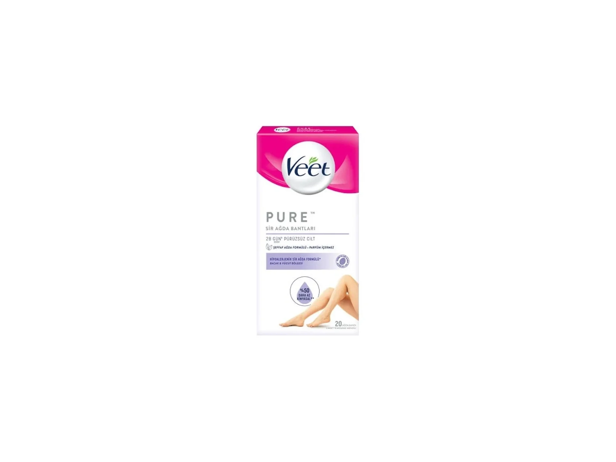 Veet Pure Bacak ve Vücut Bölgesi İçin Hipoalerjenik Sir Ağda Bandı 20li