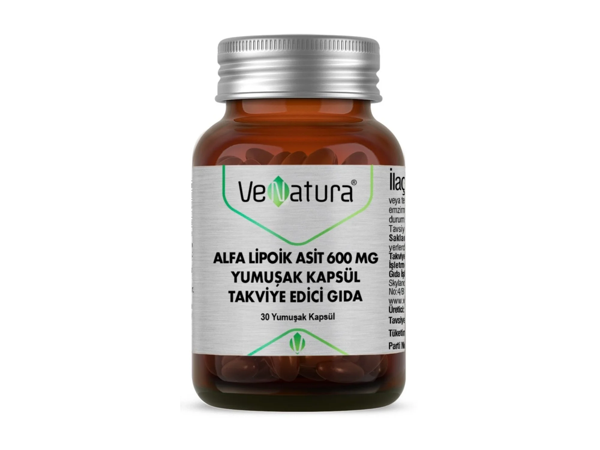 Venatura Alfa Lipoik Asit 600 Mg 30 Yumuşak Kapsül