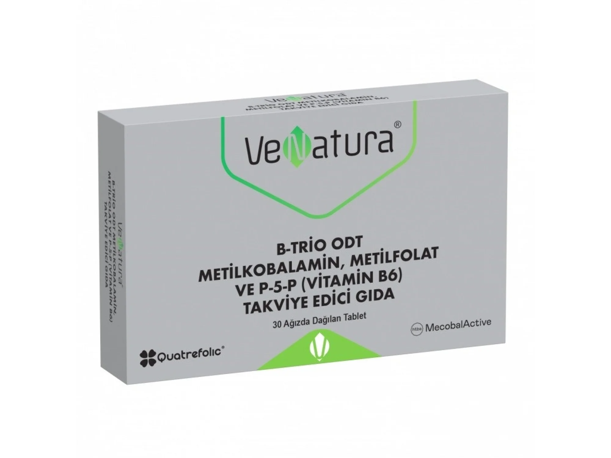 Venatura B-Trio ODT Metilkobalamin Metil Folat ve Vitamin B6 30 Tablet