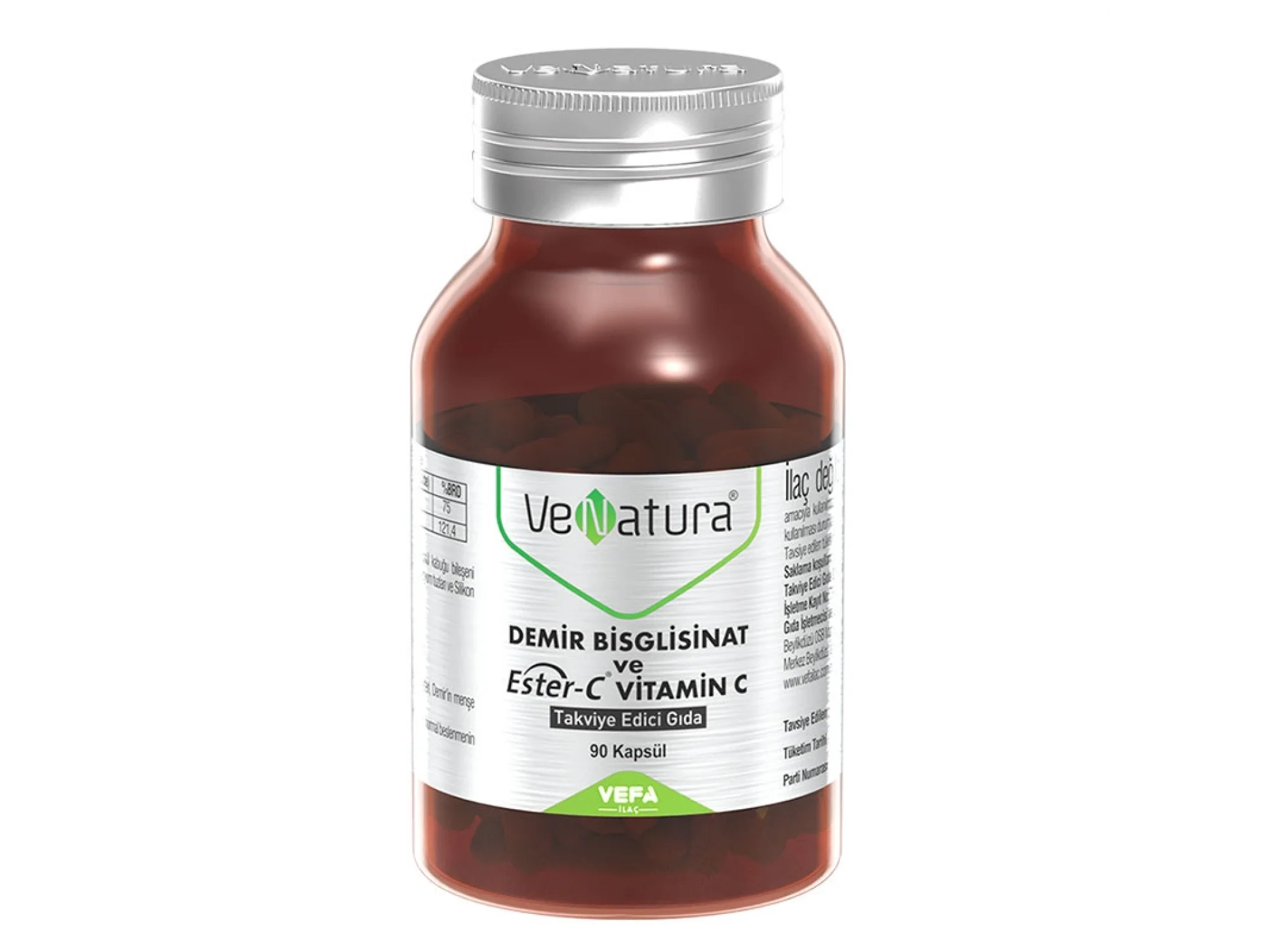 Venatura Demir Bisgilisinat Vitamin C 90 Kapsül