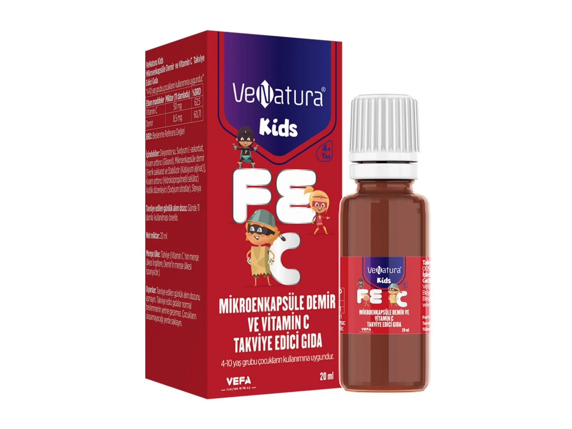 Venatura Kids Mikroenkapsüle Demir ve Vitamin C 20 ml