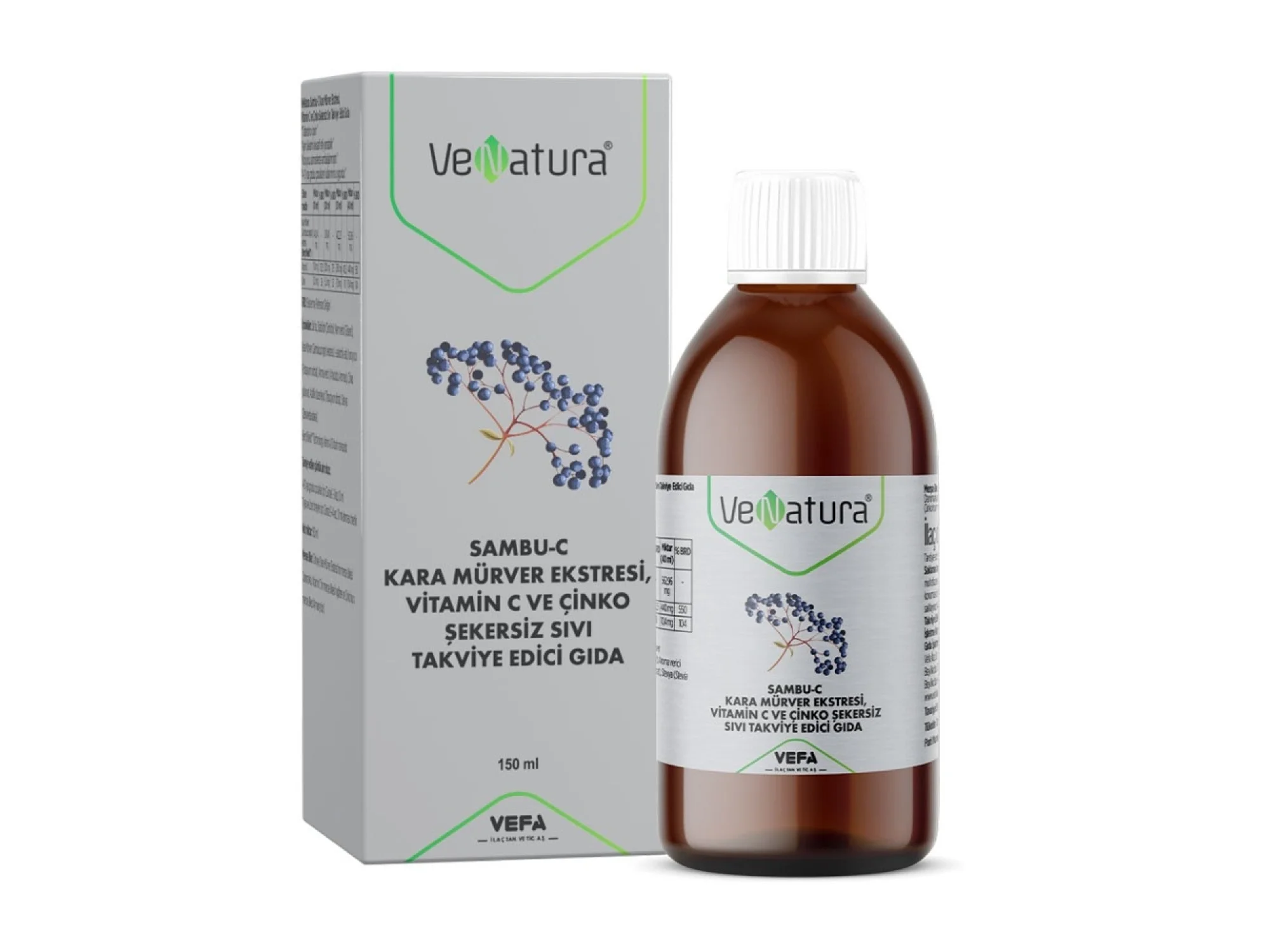 Venatura Sambu-C Karamürver Vitamin C ve Çinko İçerikli Solüsyon 150 ml