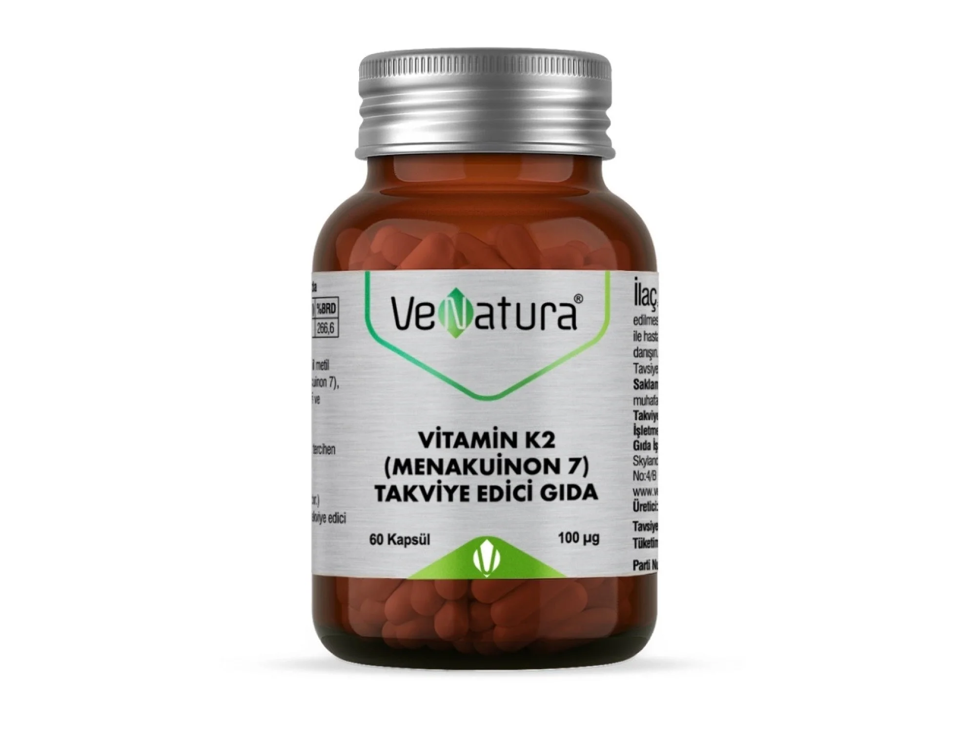 Venatura Vitamin K2 Menakuinon 7 Takviye Edici Gıda 60 Kapsül