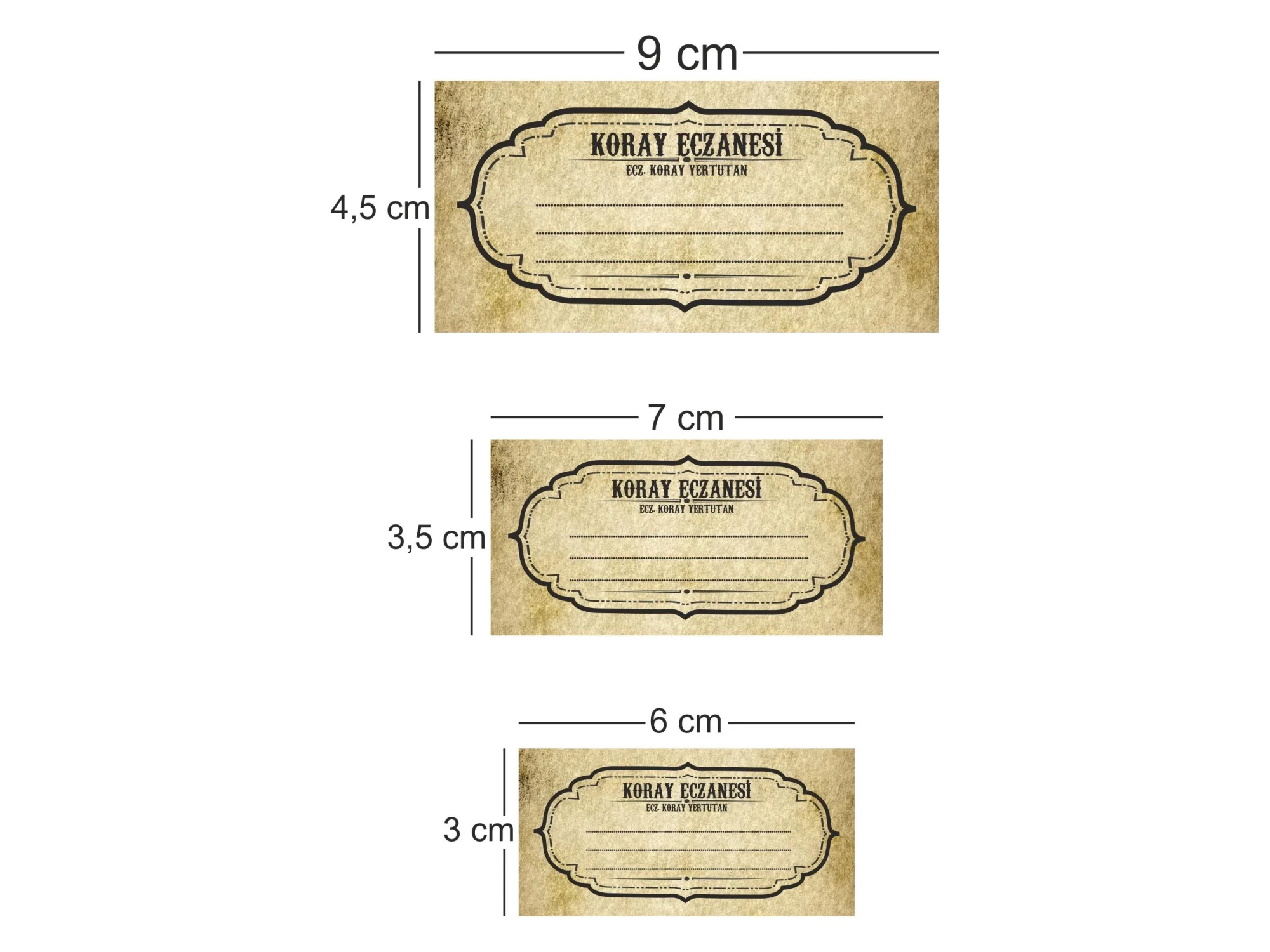 Vintage Eczane Etiketi Seti