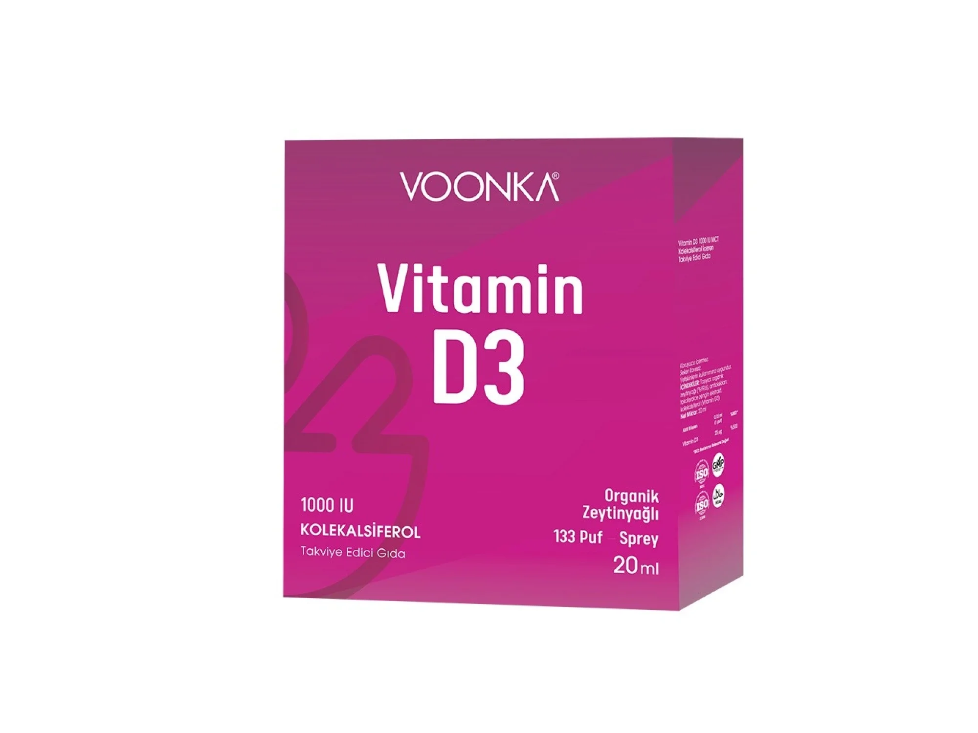 Voonka Vitamin D3 1000 IU Yetişkin Sprey 20 ml