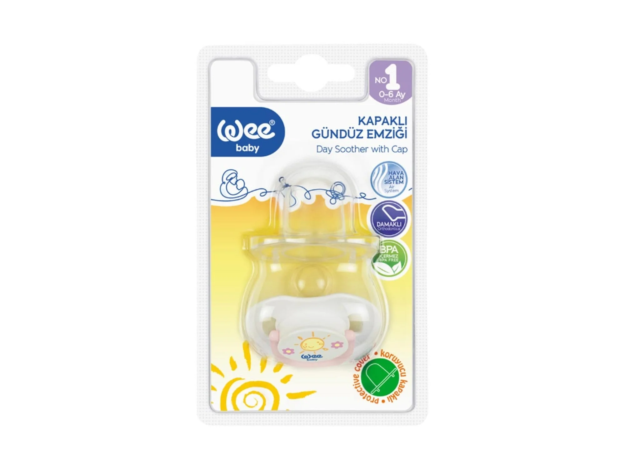 Wee Baby Şeffaf Desenli Damaklı Emzik 836 No: 1