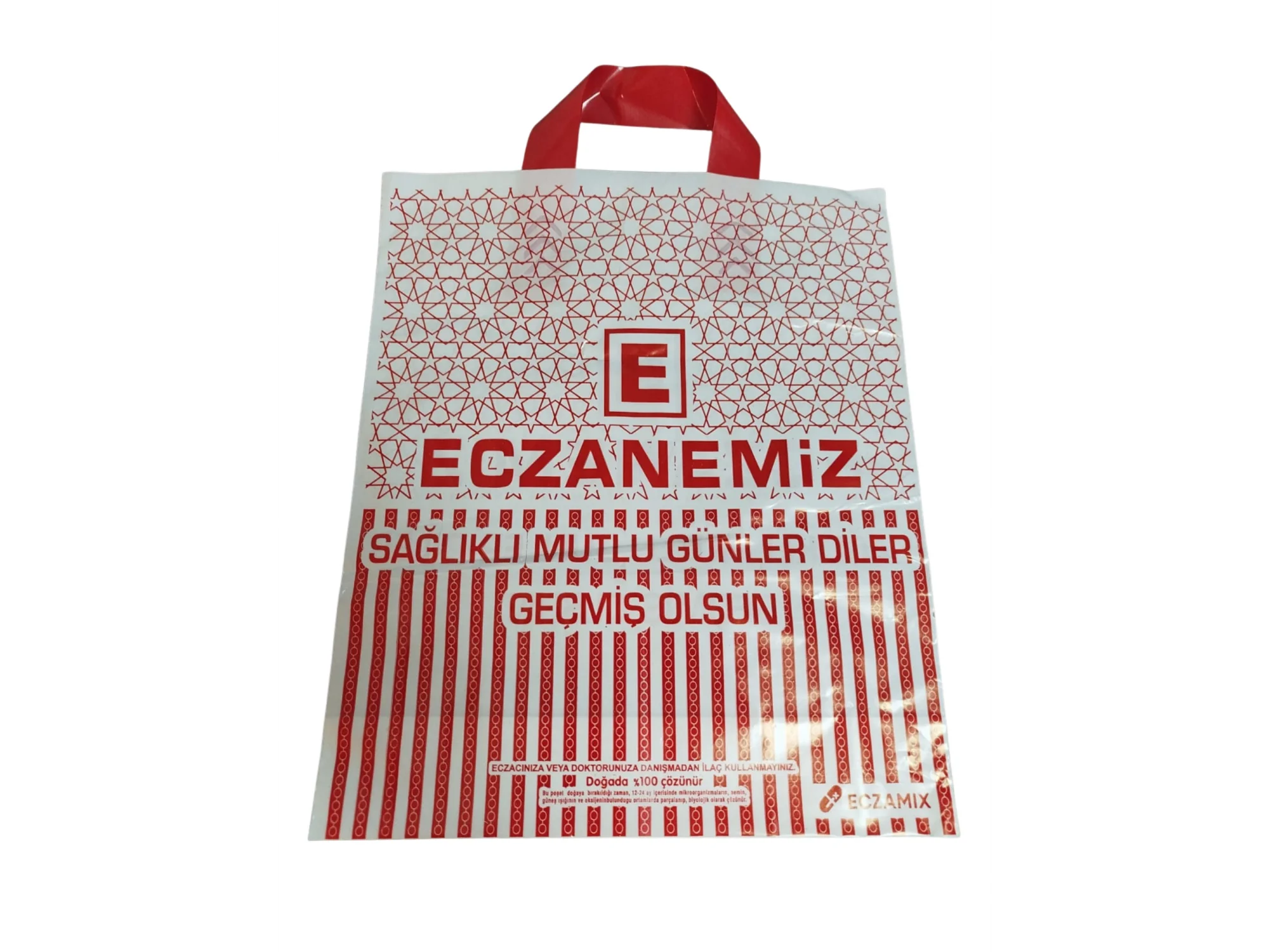 Yumuşak Saplı Eczane Poşeti – 30×35 cm, 8 cm Körüklü 10 Kg