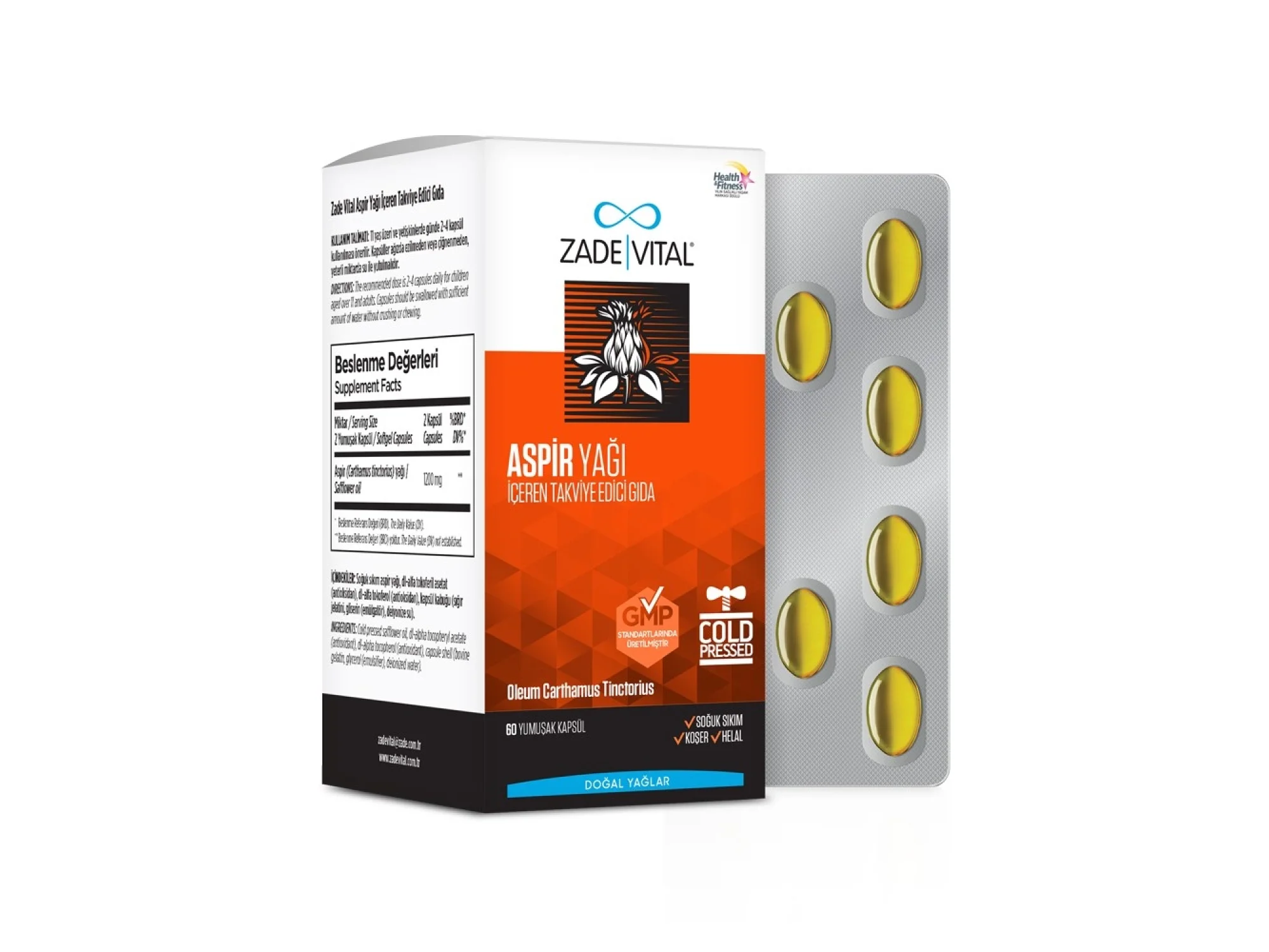 Zade Vital Aspir Yağı 600 mg 60 Kapsül