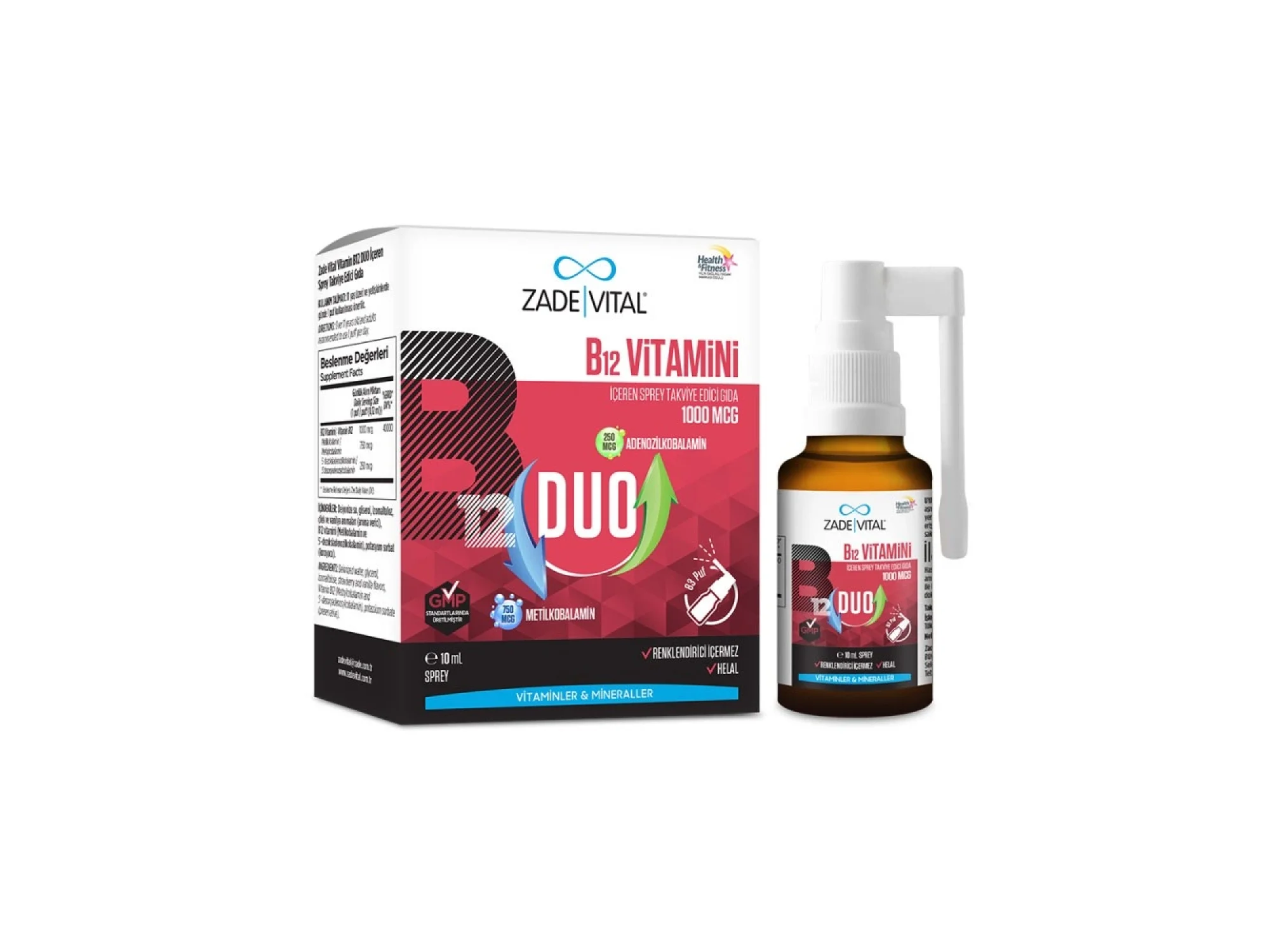Zade Vital B12 Vitamini Duo 1000 mcg Sprey 10 ml