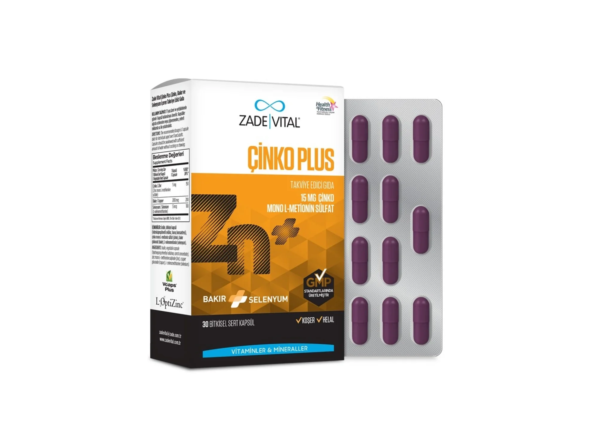 Zade Vital Çinko Plus 30 Kapsül
