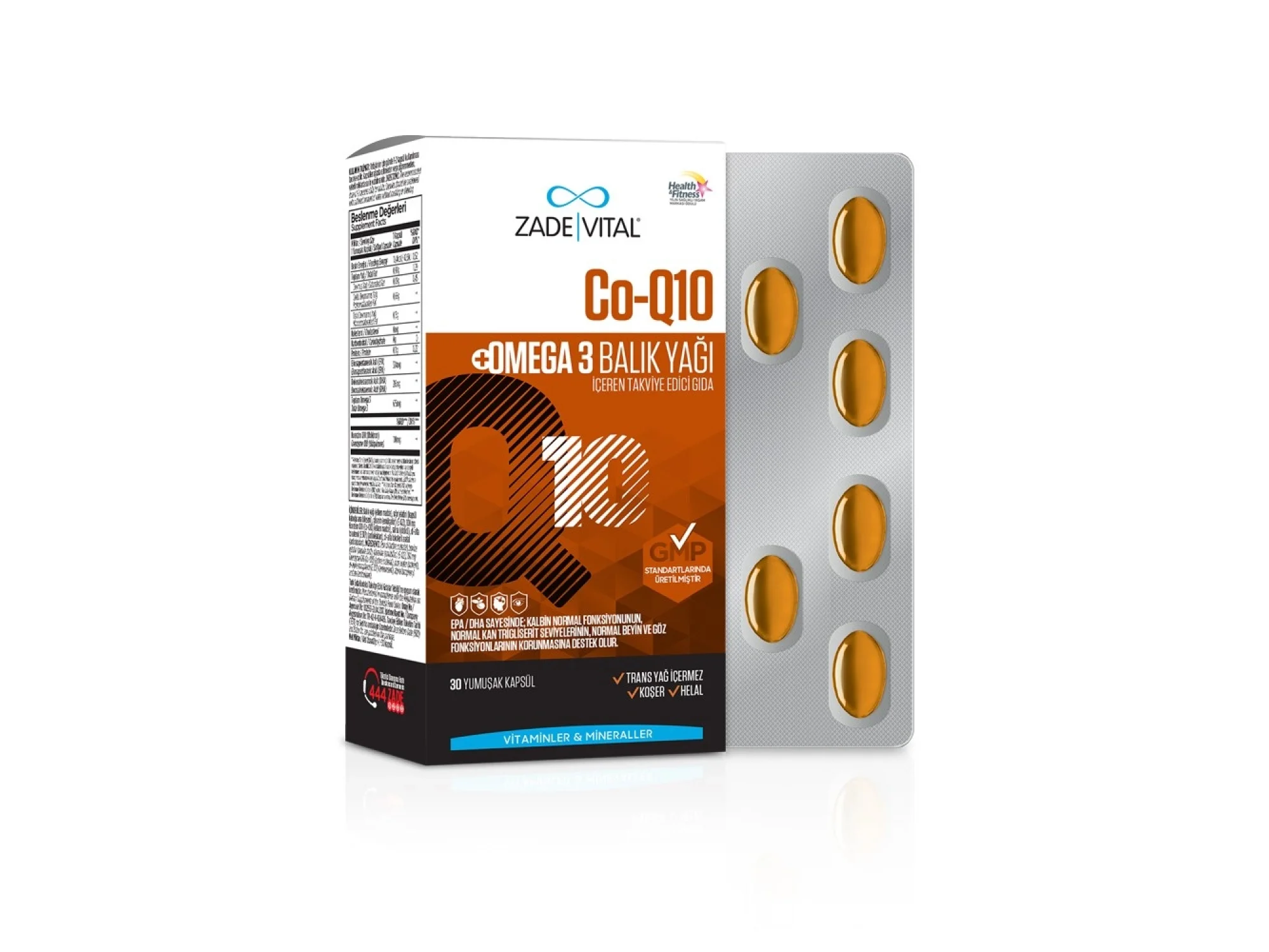 Zade Vital Co-Q10  Omega 3 30 Kapsül