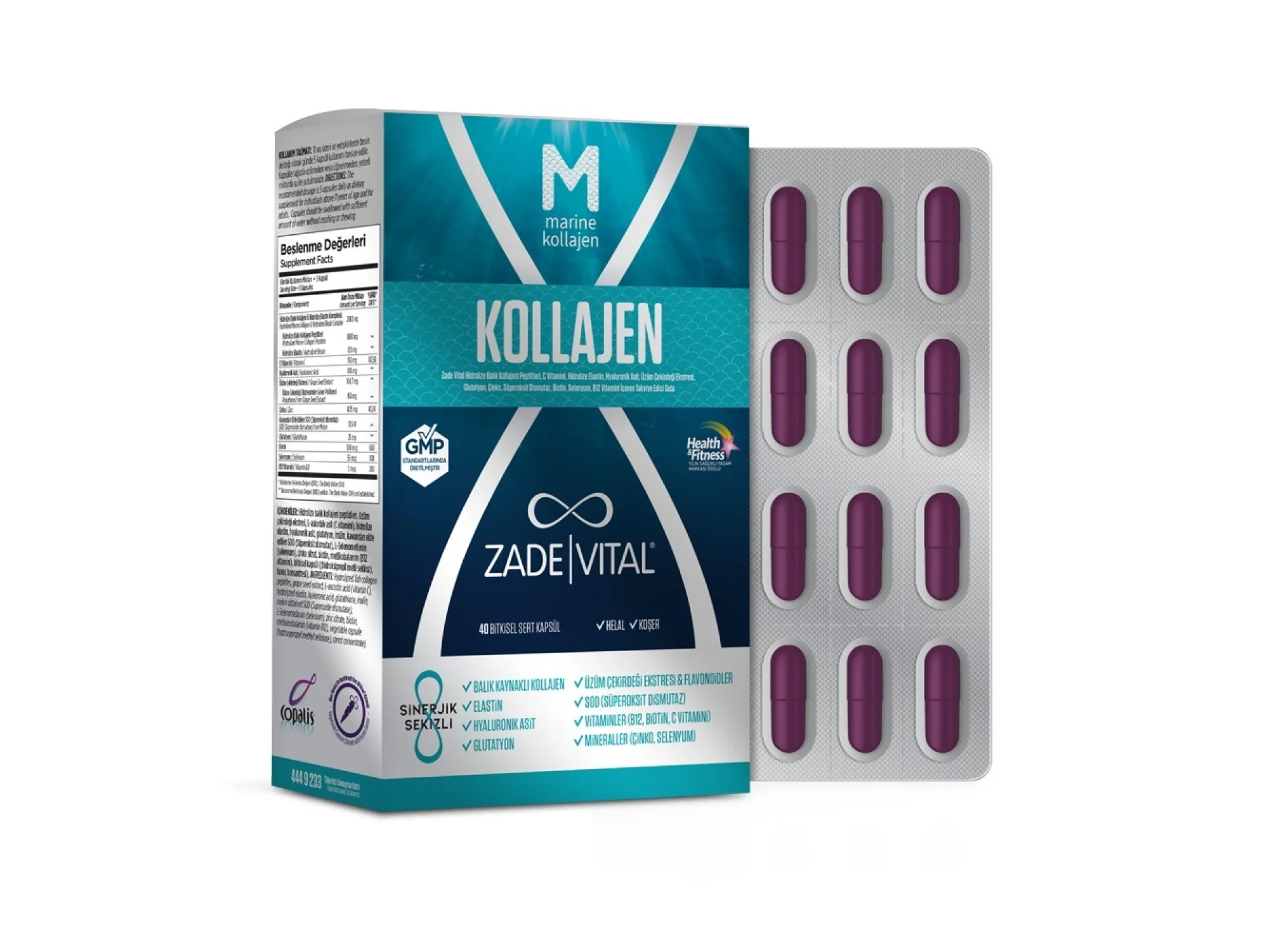 Zade Vital Marine Collagen 40 Kapsül