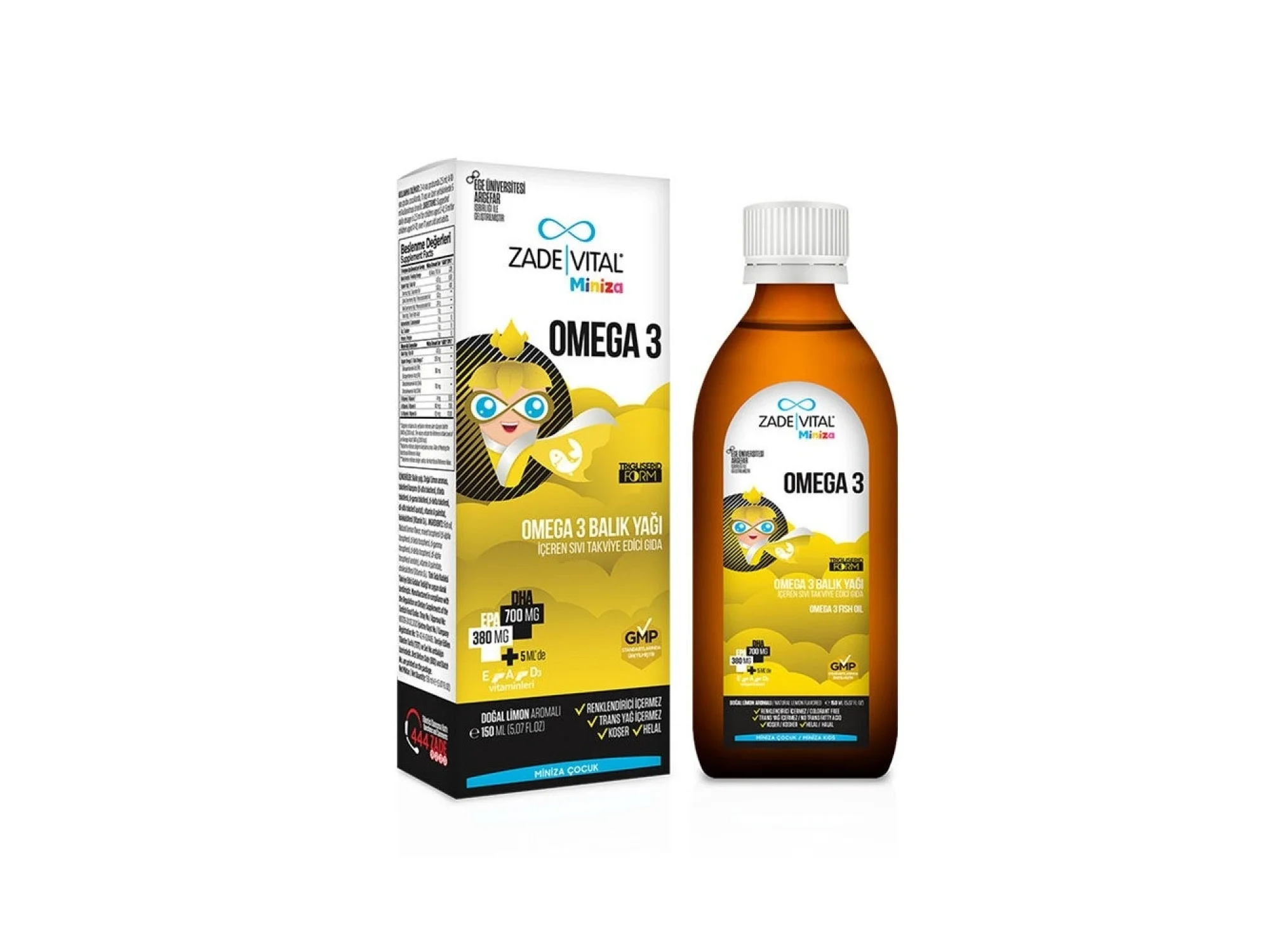 Zade Vital Miniza Omega-3 Balık Yağı 150 ml