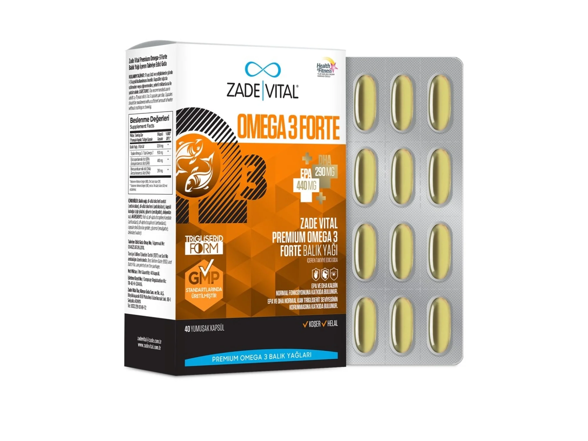 Zade Vital Omega 3 Forte 40 Yumuşak Kapsül