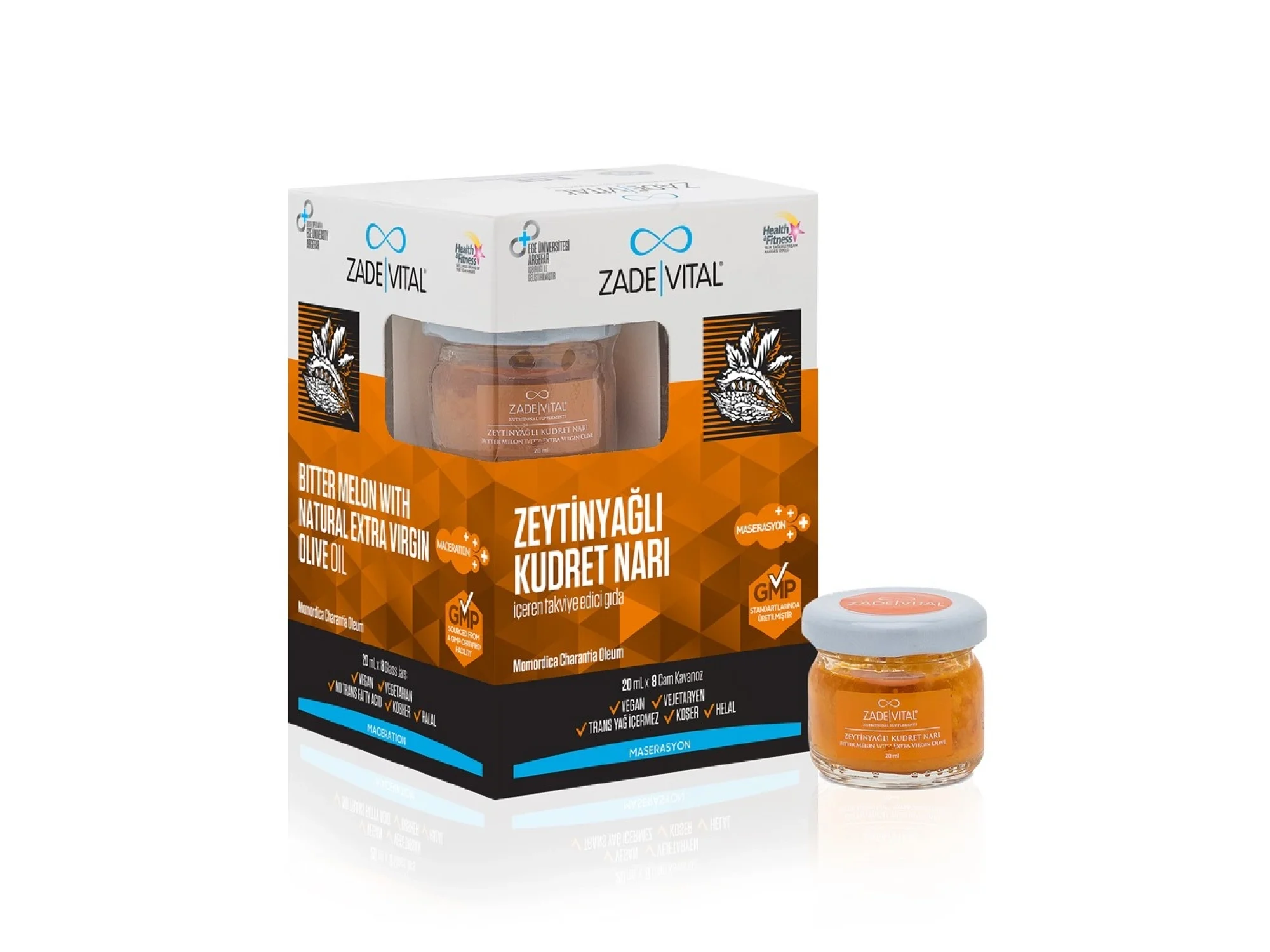 Zade Vital Zeytinyagli Kudret Nari 20 ml x 8 Cam Kavanoz