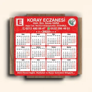 15x14 cm Eczanenize Özel 2025 Takvimli Magnet