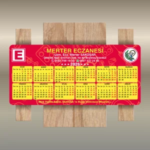 15x7 cm Eczanenize Özel 2026 Takvimli Magnet