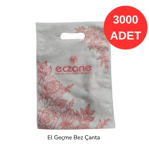 22.5x32 cm Küçük Boy Desenli El Geçme Bez Torba 3000 adet