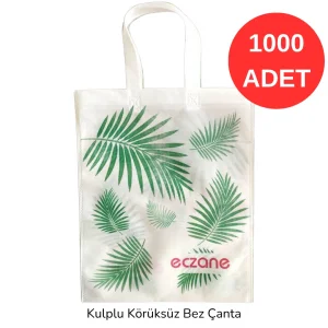 30*37cm Kulplu Hurma Yaprak Desen Bez Torba 1000 adet