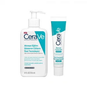 Cerave Yağlı ve Akneye Eğilim Gösteren Ciltlere Özel Temizleyici Jel 236 ML + Bakım Jeli 40 ML