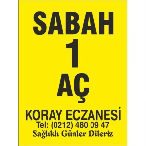 Eczane Etiketi Kod1 Sarı