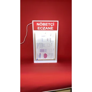 Eczane Vitrin içi Işıklı Nöbetçi Eczane Panosu