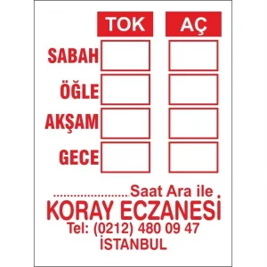 Kod8 Eczane Doz Etiketi