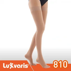Luxor 810 CCL2 Orta Basınçlı Dizüstü Burnu Açık Varis Çorabı Ten Rengi No: 3