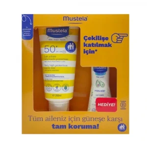 Mustela Güneş Losyonu SPF50 200 ml + Mustela Hydra Bebe 100 ml