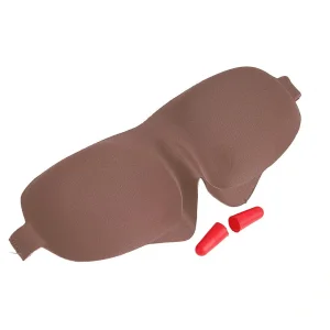 Poblex 3D Uyku Maskesi Kahve Rengi + Kulak Tıkacı