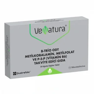Venatura B-Trio ODT Metilkobalamin Metil Folat ve Vitamin B6 30 Tablet