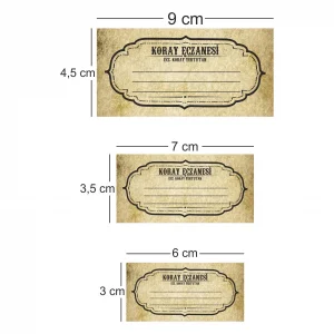 Vintage Eczane Etiketi Seti