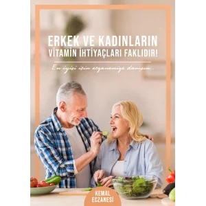 Kadın Erkek Vitaminleri Afiş & Poster