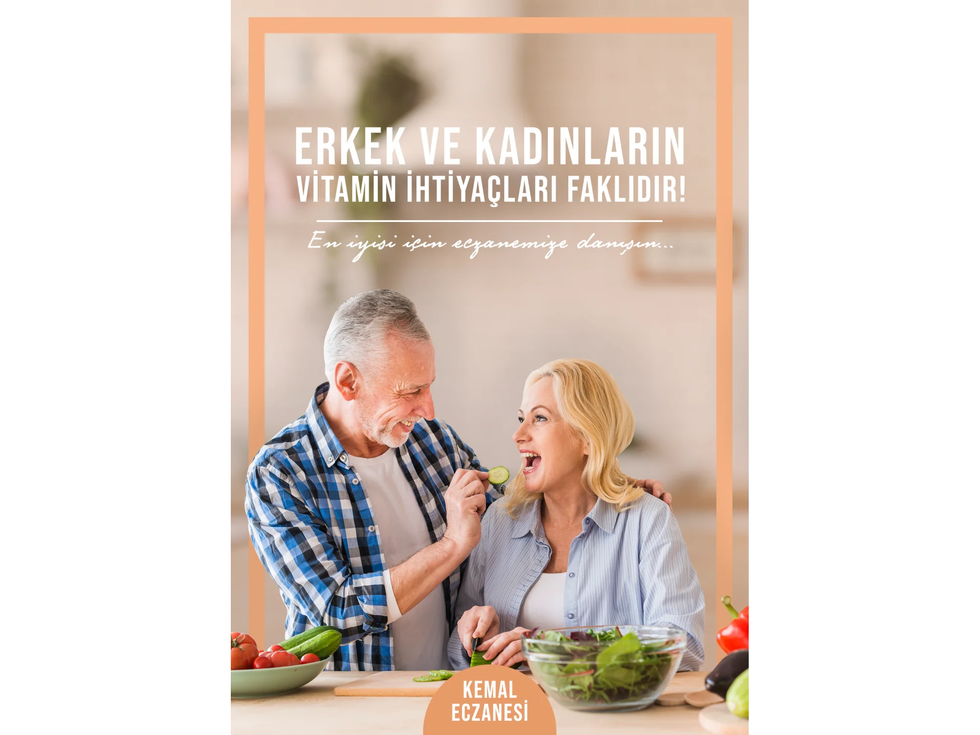 Kadın Erkek Vitaminleri Afiş & Poster