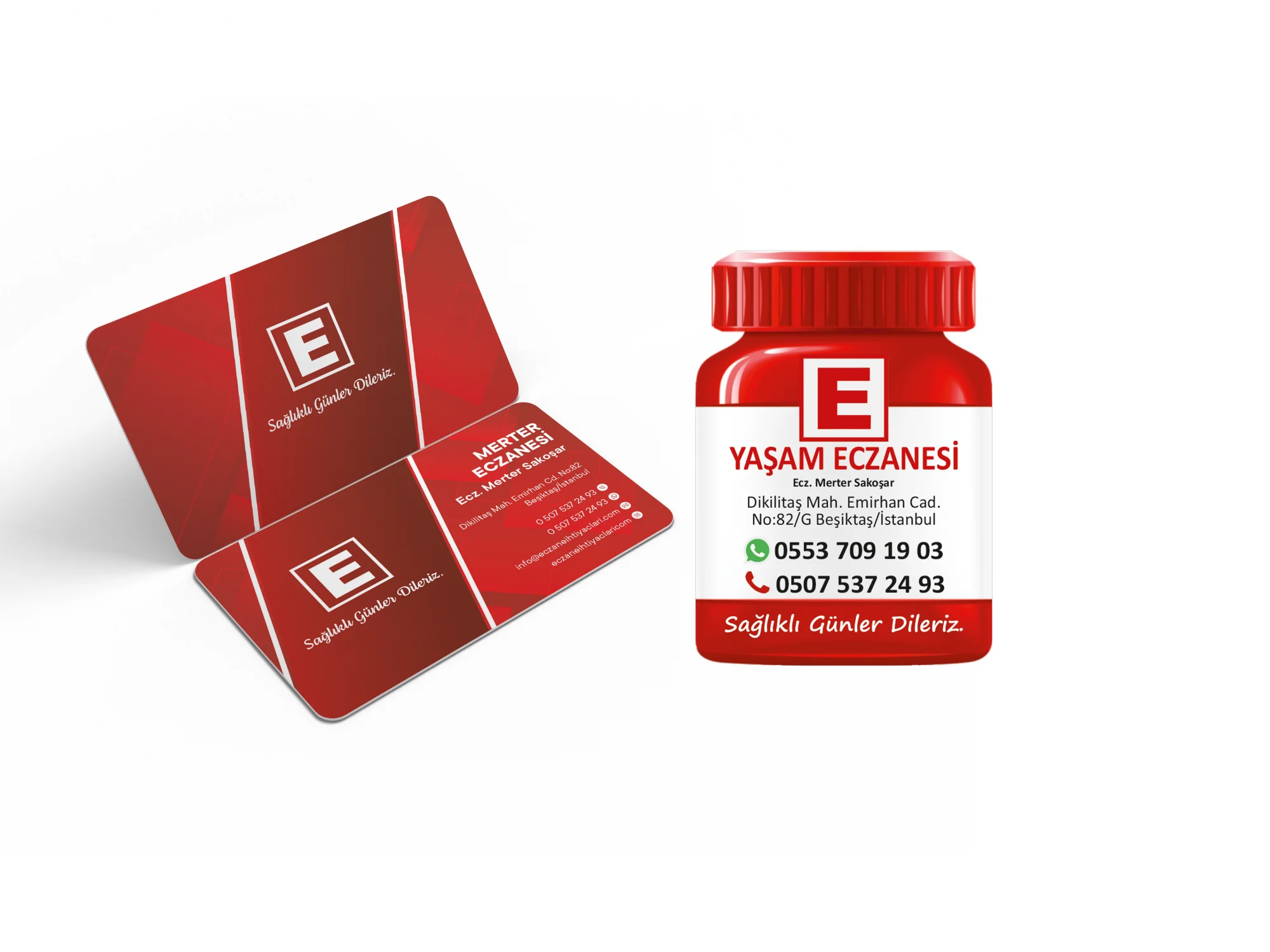 Kalın Gramajlı Eczane Kartvizit + Magnet Paketi No:3