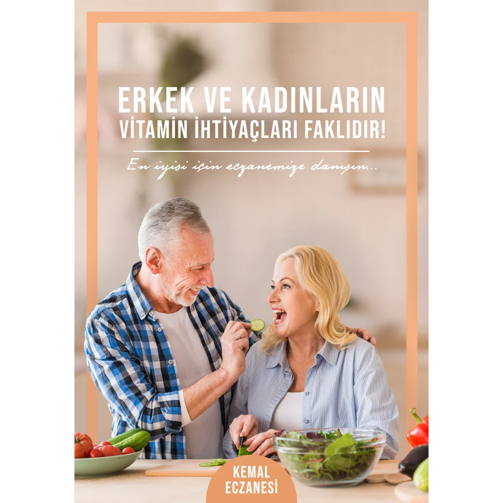 Kadın Erkek Vitaminleri Afiş & Poster