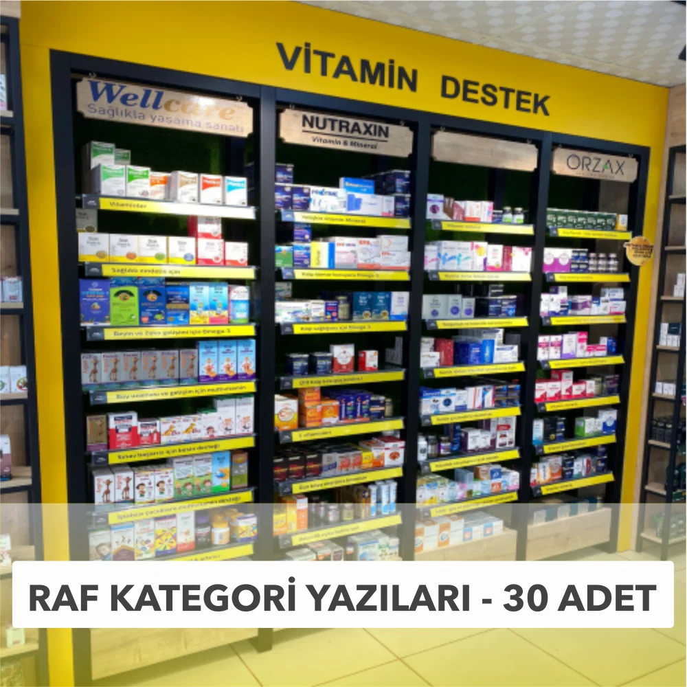 Raf Kategori Yazısı 30 Adet