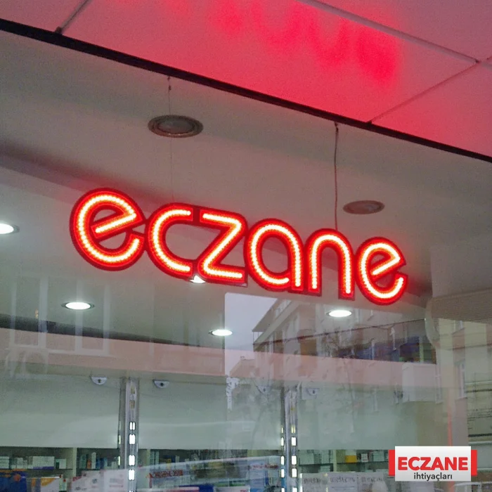 Eczane LED Tabelası – 1000x200 mm, Kırmızı Işık