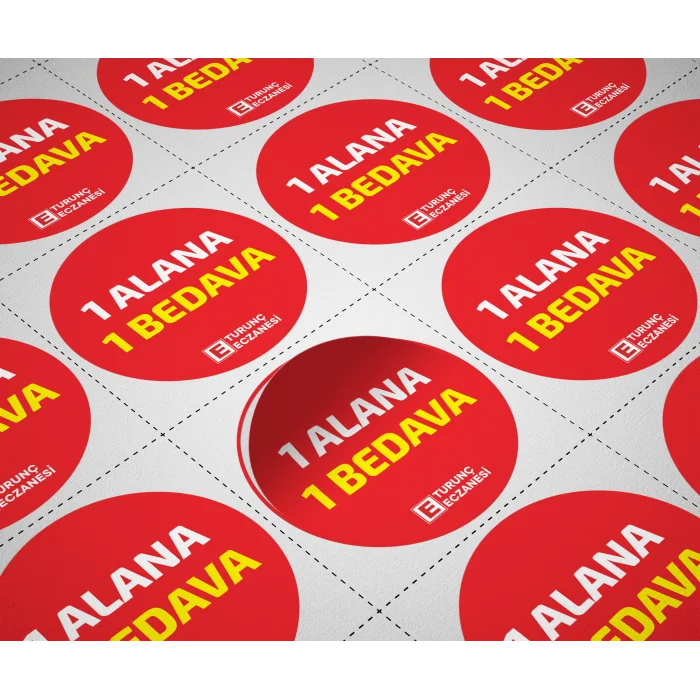 Eczanenize Özel 100 adet 4x4cm 1 Alana 1 Bedava Etiketi