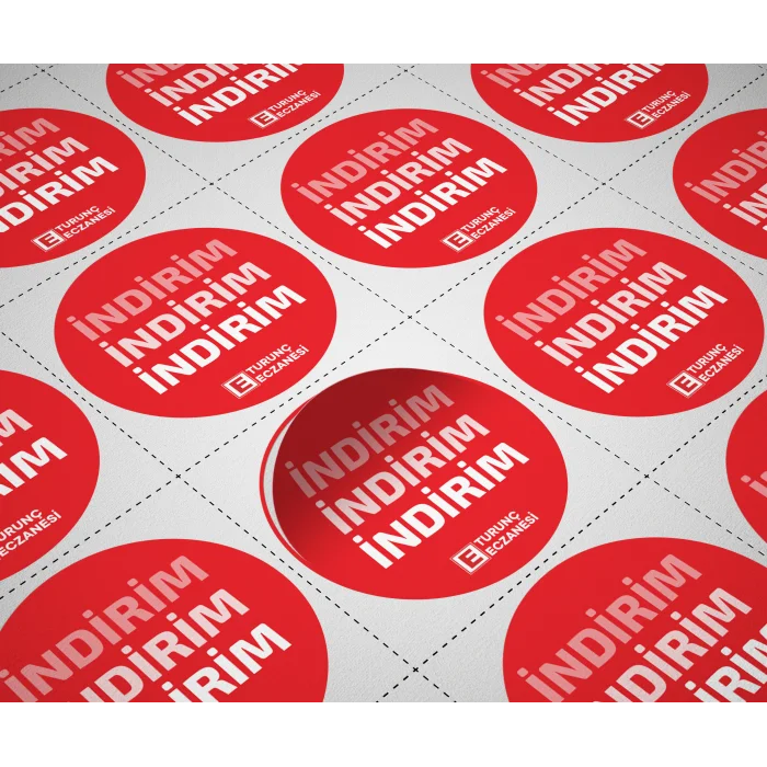 Eczanenize Özel 100 adet 4x4cm İndirim Etiketi
