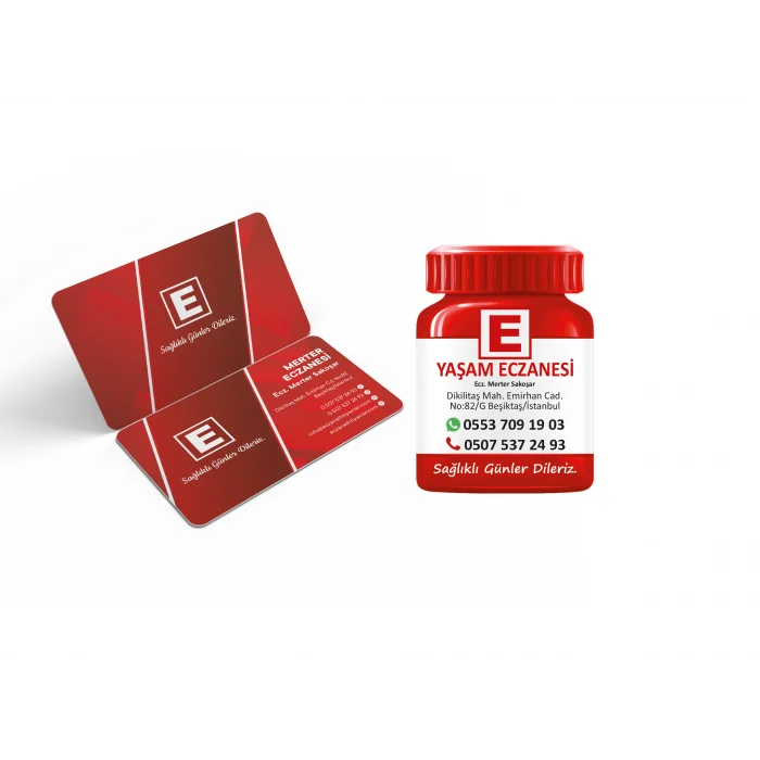 Kalın Gramajlı Eczane Kartvizit + Magnet Paketi No:3