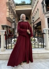 Abaya Takım Bordo