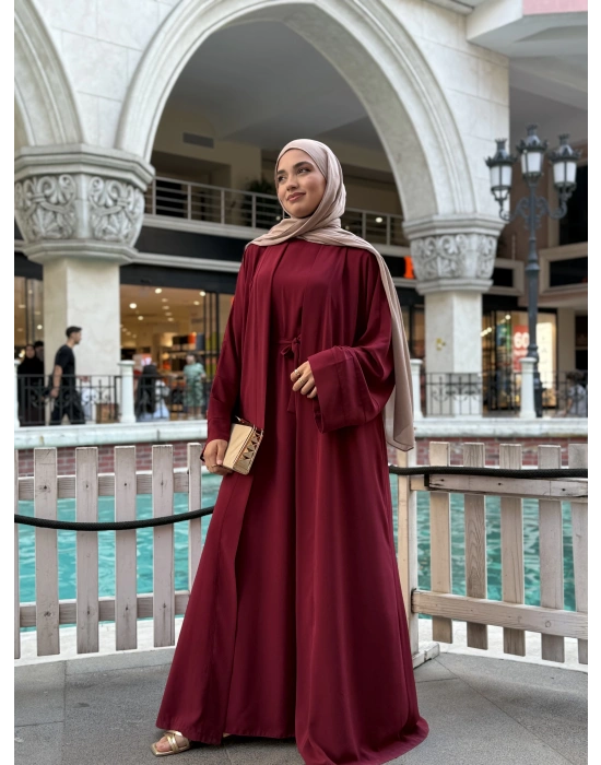 Abaya Takım Bordo