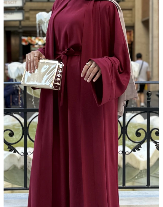 Abaya Takım Bordo