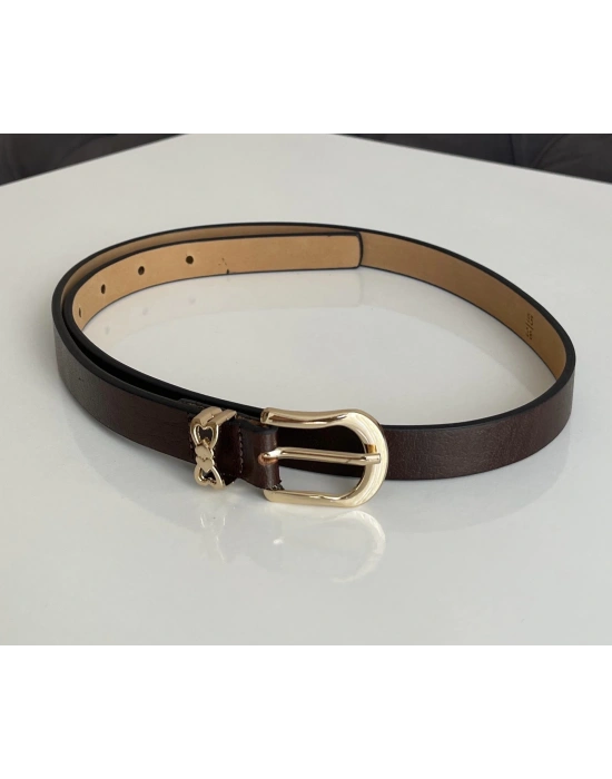 Kahve Gold Metal Tokalı Kemer