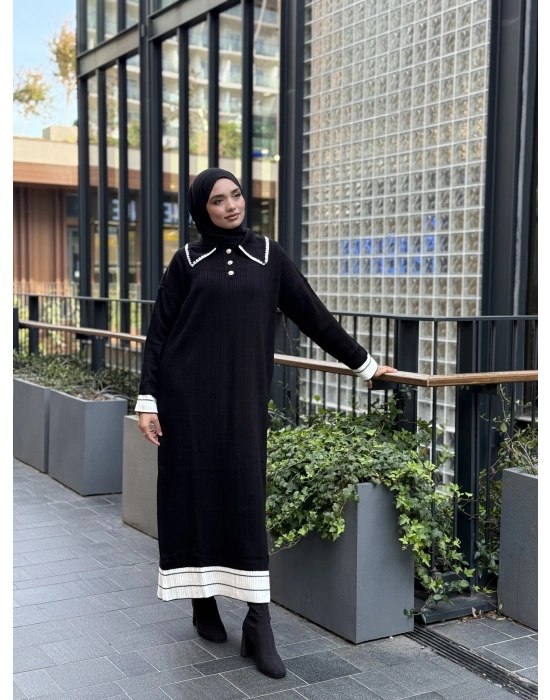 Yakalı Triko Elbise