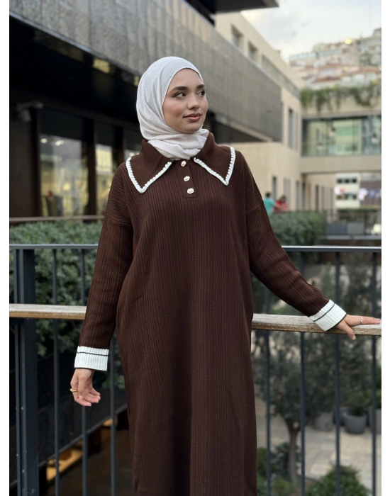 Yakalı Triko Elbise