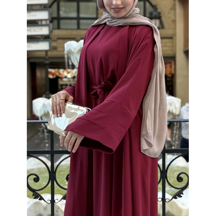 Abaya Takım Bordo