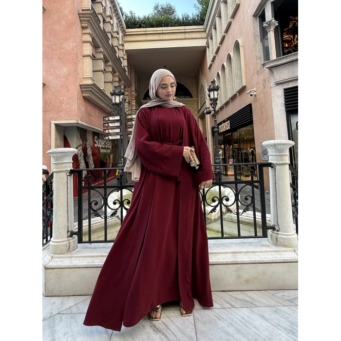 Abaya Takım Bordo