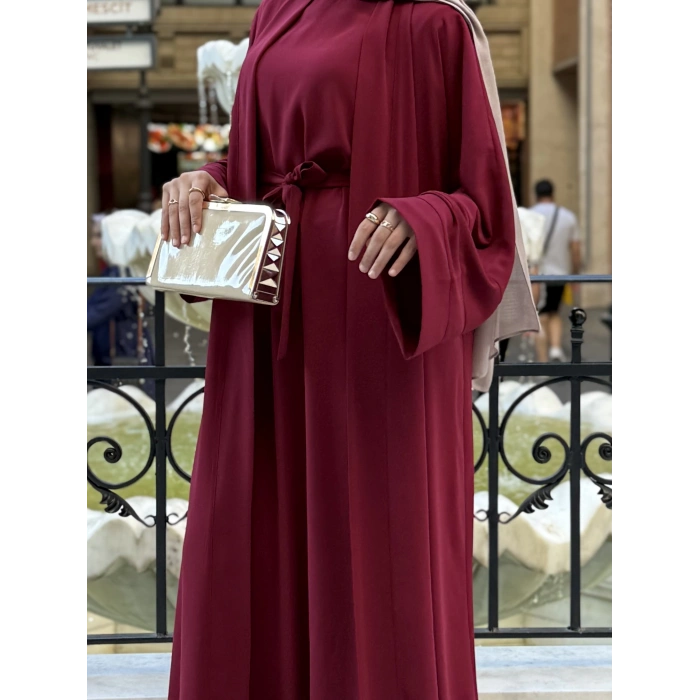 Abaya Takım Bordo